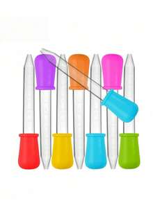3PCS 5ml Transparent Silicone Bulb Droppers, Random Multi-Color Options, Multiple Specification Sets, Soft Silicone Suction Head For Easy And Smooth Liquid Transfer, Simple And Convenient Operation, Suitable For Various DIY Crafts, Paint Dispensing And Mixing, Also For School Laboratory Science Experiments, Meeting Fun Science Innovation And Home Crafting Needs - Multicolor - View 8