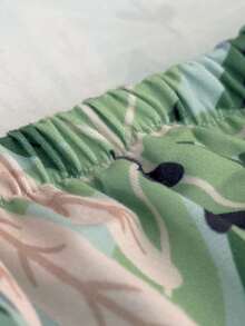 1pc Tropical Rainforest Print Elastic Stretch Soft Milk Silk Sofa Cushion Cover, Suitable For All Seasons - Multicolor - View 11