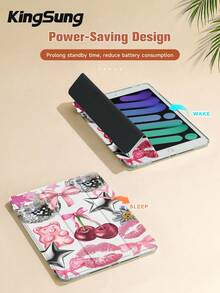 Kingsung Y2K Pink Collage Pattern Acrylic Tablet Protective Case,Built-In Pen Slot, Compatible With Pad Mini6/Mini7/9.7/10.2/10.9/Pro 11,Pad Air 8(M4)2026(11-Inch),Pad 10 2022(10.9-Inch),Pad 11(A16) 2025(11-Inch) Etc Models. - Multicolor - View 6