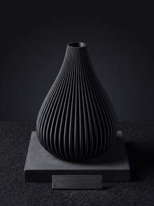 1pc Modern Minimalist Aesthetic Matte Flower Vase, Nordic Boho Vertical Ribbed Teardrop Shape Decorative Vase For Pampas Grass Dried Artificial Flowers, Home Decor Living Room Bedroom Kitchen Bathroom Office Wedding Easter Spring Table Centerpieces - A - View 9
