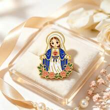 Christian Virgin Mary Jesus Brooch Set, Enamel Lapel Pins, Religious Decorative Badges For Backpacks Clothes Hats, Beat Gift For Women Girls Christian - Multicolor - View 5