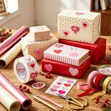 Heart Stickers Roll, 8 Unique Cute Heart Pattern Self-Adhesive Stickers, Suitable For Gift Wrapping, Planner, Scrapbook, Valentine's Day DIY Craft Decoration - A - View 3