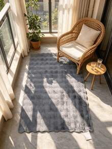 1pc Soft & Fluffy Solid Gray Faux Fur Rug, Plush Comfortable Carpet, Minimalist & Elegant, Suitable For Sofa Cushion, Chair Seat, Bedroom Bedside, Indoor Living Room & Bedroom Home Decor, Best Winter Home Decor Carpet For Living Room, Bedroom, Bedside, Sofa, Closet Kitchen Rug - Grey - View 4