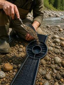 1pc Golden Mining Sluice, Used For Golden Prospecting, Portable And Efficient Recovery Tool, With Efficient Anti-Splash Sluice Design, Lightweight Plastic Mining Tool, Suitable For Streams, Rivers, And Creek Golden Prospecting Outdoor Exploration - A - View 3