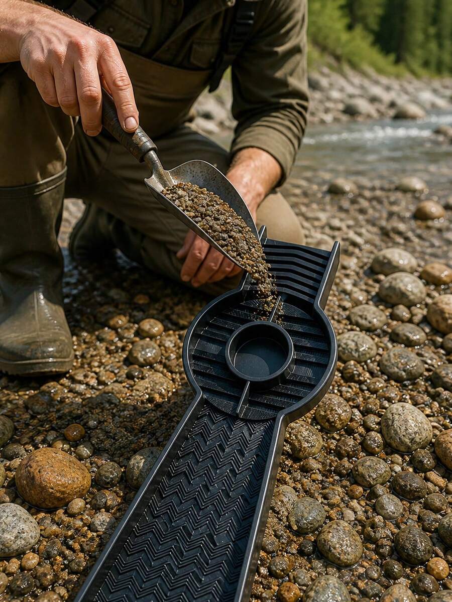 1pc Gold Sluice Box, Used For Gold Mining Exploration, Portable And Efficient Recovery Tool, Featuring High-Efficiency Anti-Splash Sluice Design, Lightweight Plastic Mining Tool, Suitable For Stream, River And Creek Gold Mining Exploration Outdoor Adventure - A - View 1