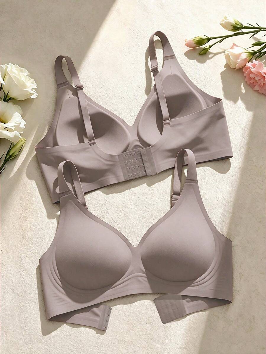 Women's Seamless Wireless Bra, Comfortable & Soft, Good Support, Tank Top Style, Breathable & Invisible, Suitable For Close-Fitting Wear, Anti-Sagging, Side Support