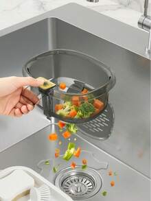 Hanging Sink Drain Basket 1pc, Portable Anti‑Clog Food Residue Filter Strainer For Kitchen Fruit Vegetable Waste Separation - Sink-mounted Drain Basket - View 7