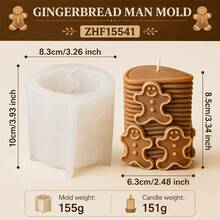 Relief Christmas Tree Pillar Candle Mold 3D Xmas Tree Snowman Gingerbread Man Ornament Pillar Candle Mold For DIY Scented Candles, Soap, Resin Crafts, Holiday Home Decor Gifts - Mold - View 8