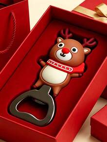 1pc Christmas Reindeer Bottle Opener, Effortless Opening, Suitable For Parties, Home Bar, Kitchen, Backyard Gatherings And More, Ultra-Lightweight And Cute Design, Convenient - Multicolor - View 4
