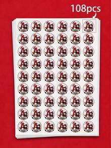 216-20pcs Personalized Christmas Name Round Stickers, Cute Penguin Initial Labels With Red Glitter Letters, Snowflakes And Santa Hats, Festive Gift Box Seals For Candy Bags, Cookie Packaging, Holiday Parties, Gift Exchanges And Christmas Decorations - Multicolor - View 15