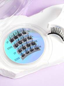 Magnetic Portable False Eyelashes, Natural Soft Easy To Apply Makeup Tool, Handmade Half-Eye Magnetic False Eyelashes - Black - View 8