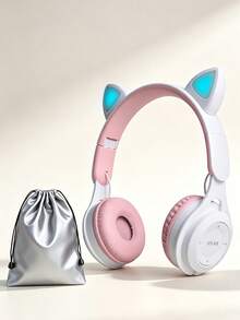 Gerripuer Foldable Wireless Cat Ear Headphones, Color-Changing Cat Ear Wireless Headphones, Built-In Microphone, Touch Control, Ultra-Long Battery Life, Suitable For Children/Gifts - View 27