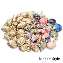1bag Enamel Alloy Ocean Theme Charms Conch Starfish Shell Pendants For DIY Bracelet Necklace Earring Handmade Ocean‑Style Jewelry Making Supplies - Multicolor - View 12