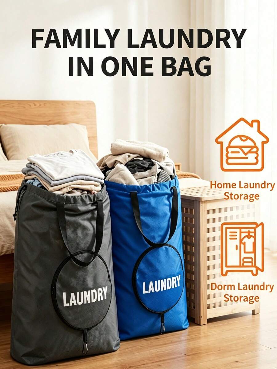 Extra Large Capacity Storage Bag, Foldable Drawstring Storage Bag, Multi-Purpose Rectangular Woven Laundry Bag, Clothing Storage, Suitable For Home And Travel Storage, Shoe Storage Bag, Can Be Used As Laundry Bag Or Back To School Gift