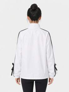 Adidas Women's DANCE WB 1 Jacket Woven Hoodless Outerwear LD2934 - Black and White - View 2