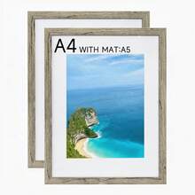 Mosearon 2pcs Wide Border MDF Photo Frames, 30x40, A3, A4 - Suitable For Home, Office, Etc.; Art Prints And Portrait Decorative Frames - 2009 MDF - View 19