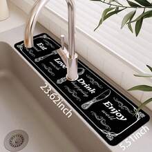 1pc Sink Faucet Water Absorbent Mat, Drainage Mat, Suitable For Kitchen, Bathroom Sink, Countertop, Drainage Mat, Diatomaceous Earth Material, Cuttable, Quick Drying Mat - Multicolor - View 12