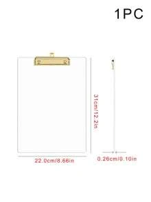 1 لوحة مشبك أكريليك، 8.6x12 بوصة، مع مشبك نحيف، حلقة تعليق، شفافة - حجم A4 قياسي، للمكتب والمستلزمات المدرسية، ضروري للعودة إلى المدرسة - متعدد الألوان - مشاهدة 11