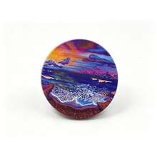Premium Zinc Alloy Grinder - 50mm UV Printed Beach Sunset Ocean Scene Pattern, Efficient Herb Grinder, Vanilla Crusher, Suitable For Daily Use, Exquisite Gift For Men And Women, Christmas Gift Choice, Best Gift Option - View 5
