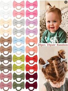 10/20pcs 2-Inch Bowknot Hair Accessories, Elastic Hair Ties, Baby Hair Clips - Multicolor - View 15