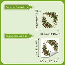 1PC Christmas Holly Glass Sticker, Self-Adhesive Holiday Decoration Glass Decal, Red Berry Pine Cone Glass Border Sticker - Multicolor - View 5