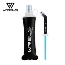 WRELS 1/2 Piezas Botellas de Agua Plegables de unicolor / 1 Set Botella de Agua y Combinación de Pajita, Ligero, a Prueba de Fugas y Portátil, Adecuado para Ciclismo, Correr y Camping, y Puede Usarse como Accesorios de Fitness - Negro - Ver 10