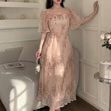 Women Short Dresses - Pale Pink - View 4