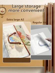 Transparent Handheld Storage Bag, Multiple Sizes Available, Large Capacity Portable, Suitable For Storing Textbooks, Documents, Painting Tools, Handheld Design, Transparent Mesh, Easy To Find Items, Can Be Used For School And Office, Back To School Stationery Supplies - A - View 2