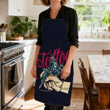 1pc Tattoo Artist Print Apron, Featuring Handheld Tattoo Machine & Pattern, Durable Work Apron Suitable For Tattoo Artists, Tattooists, BBQ Enthusiasts, Gardeners, Painters, Nail Artists - Perfect Gift For Home And Professional Tattoo Practitioners - Multicolor - View 6