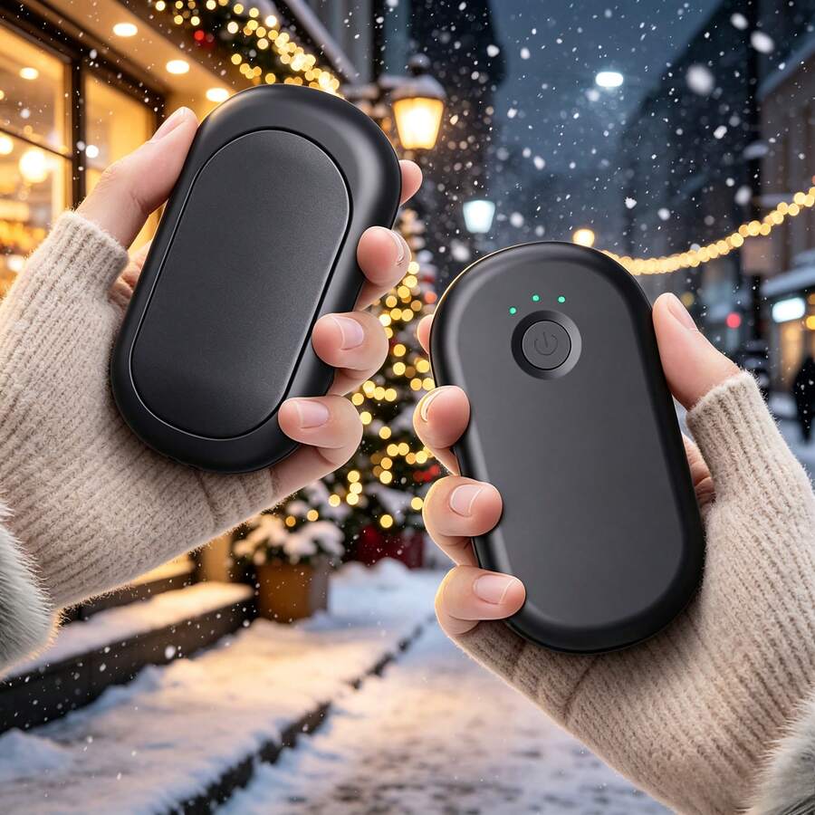 Penghangat Tangan Magnetik Isi Ulang 2 Buah, Pemanas Saku Portabel 2000mAh dengan 3 Pengaturan Panas untuk Berkemah di Luar Ruangan Saat Musim Dingin - beraneka warna - View 1