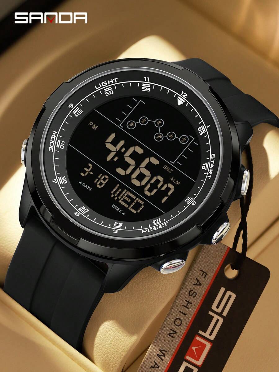 SANDA New Watch For Men LED Digital Chronograph Stopwatch 5ATM Waterproof Electronic Luminous Clock Military Sport Wristwatch