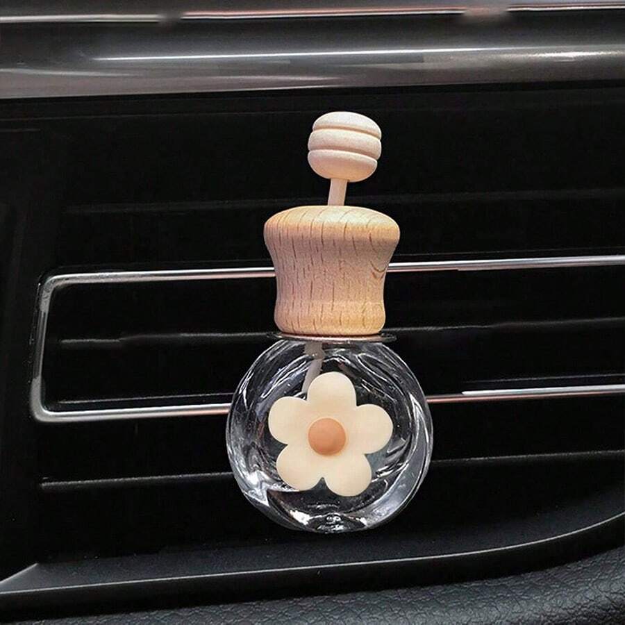 1pc Daisy Fragrance Bottle Car Air Vent Aromatherapy Clip Essential Oil Empty Bottle Car Interior Decor - A - View 1