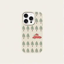 1pc TPU Material Red Car Christmas Tree Element Pattern Phone Case Suitable For IPhone 17 Pro Max/17/16 Pro Max/15/13/12/11/ S20 FE/A15/S24/A55/ Note 11/Note 12/Note 13 Pro Full Coverage Anti-Drop Soft Shell Phone Protective Cover - White - View 5