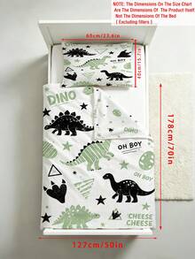 2PCS Green Black Dinosaur Bedding Set For Children Beds Crib Giving Gifts During Holidays (No Filling Material) 100% Polyester - Multicolor - View 15
