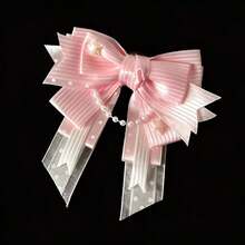 1pc Satin Ribbon Bow Brooch Pin Corsage, Anime Cosplay Fan Support Concert Live Event Lolita Ita Bag Accessory Charm Pendant, Mass-Produced Jirai-Kei Style Decorative Peripheral - A - View 2