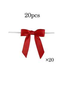 Christmas Satin Ribbon Bows, Twisted Bows, For Gift Wrapping, Bows With Twists, Suitable For Graduation Gift Decoration, Mother's Day Gift Decoration, Crafts, Weddings, Bridal Showers, Birthday Party Decoration - Red - View 11