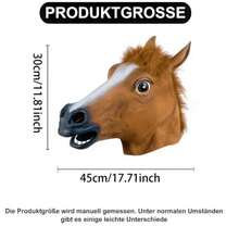 1pc Latex Horse Head Mask - Realistic Brown Horse Head Costume Mask, Suitable For Halloween, Christmas Party, Cosplay And Other Occasions - A - View 7