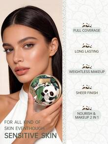CATKIN Panda Land Coverage Cushion BB Cream, Breathable Hydrating Foundation Nourishing Poreless Face Makeup Save For Sensitive Skin, Sheer Finish - C04 Buff - View 3