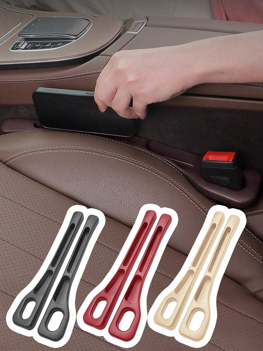 Car Seat Gap Filler, Seat And Center Console Gap Plug, Car Seat Side Gap Storage Organizer, Can Hold Phone, Keys, Coins And Small Items, Prevents Items From Falling, Suitable For Most Car Models - A - View 1