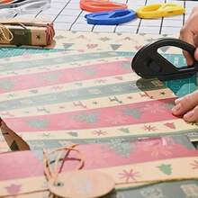 2pcs/Pack Pemotong Kertas Pembungkus, Alat Pemotong Pembungkus Kado Natal dan Ulang Tahun, Pemotong Pembungkus Kado, Pemotong Kertas Kraft Kreatif, Pemotong Gulungan Kertas Kerajinan Garis Geser - Beraneka warna - View 5