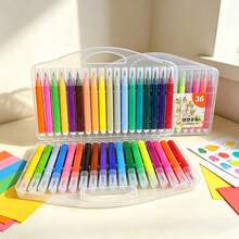 Soft Tip Watercolor Pens 18/24/36 Colors Smooth Vibrant Colors Suitable For Children Drawing DIY Greeting Card Writing - Multicolor - View 6