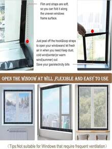 1PC Window Insulation Film, Winter Indoor Windproof And Warm Windows, Transparent Film, Screen Window, Door Curtain ﻿ - Winter Windproof Film - View 9