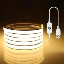 Acosh Neon Lampu Strip LED Neon COB Sentuh Tanpa Langkah yang Dapat Diredupkan 5V 320 LED/M Lampu LED Fleksibel Lampu Tali Neon LED COB dengan Pita Perekat untuk Kamar Tidur Dapur, Pencahayaan DIY Dekorasi Ruangan - MultiWarna - View 19