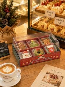 Christmas Gift 4-Compartment Box With Lid, Divided Storage For Candy, Cookies, Snacks, New Year Party Favor - View 8