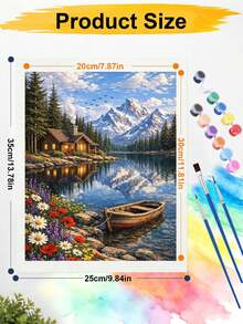 1 Set Oil Painting Digital Oil Painting Kit, Landscape Painting Set, DIY Digital Oil Painting Home Wall Decor - A - View 7