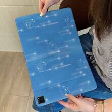 Casing Tablet Meteor Putih, Pelindung Minimalis Kreatif, Casing Lembut Anti Jatuh Full-Cover, Desain Lipat Y-Fold, Flip Cover, Slot Pena Bluetooth, Cetak Dua Sisi, Tebal, Tahan Guncangan dan Anti Jatuh, Berbagai Sudut Lipat untuk Penggunaan Berbeda, Desain Artistik, Kompatibel dengan Model iPad/Air/Pro - Biru - View 16