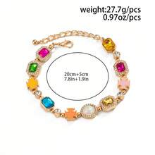 Simple Multi-Color Rhinestone Hip-Hop Oil Drip Cross Necklace Simple Clavicle Chain Suitable For Party Street Festival Wear - Gold - View 9