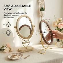 1pc Desktop Standing Mirror, Minimalist Multi-Purpose Desktop Standing Mirror Vanity Mirror, Suitable For Desk Bedroom Living Room - Multicolor - View 3