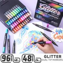 Languo Glitter Effect Brush Marker Set, Dual-Tip Dual-Color 1-5mm Soft Brush Shiny Markers For Graffiti, Writing And Art Projects - Multicolor - View 3