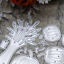 Thanksgiving Harvest Vegetable Metal Cutting Dies Set, Pumpkin Gourd Wheat Stalk Die Cuts For Scrapbooking Card Making - C-Silver - View 6